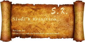 Sivák Krisztina névjegykártya